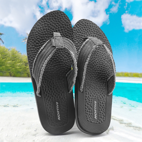 Men's EVA Thong Flip Flops - BLACK GREY - 1
